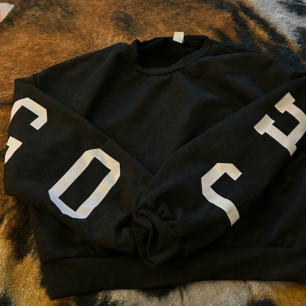 H&M Black Crewneck Sweater with White Lettering